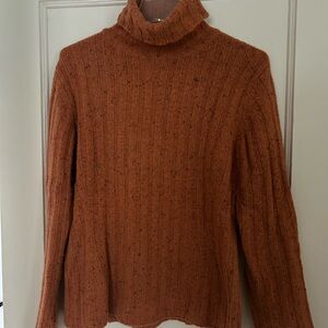 Garnet Hill Women's Rust Turtleneck Sweater